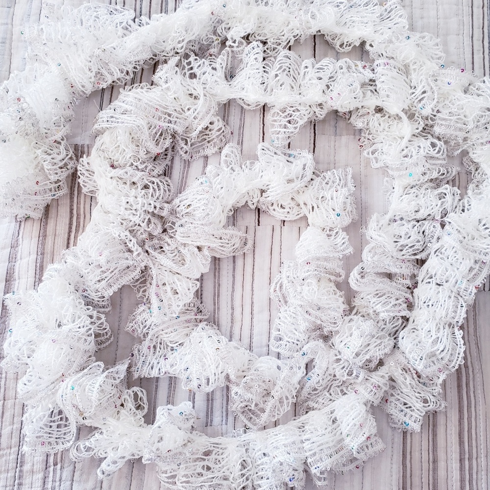 Handmade curly sequined scarf - NWT